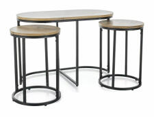 Комплект SIGNAL TWIX (3 стола журнальных) дуб артизан/черный