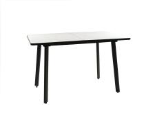 Стол ВВР Миллер мрамор марквина белый/черный №3, Пластик 120-160/80