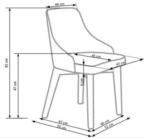 Стул HALMAR TOLEDO серый/дуб сонома