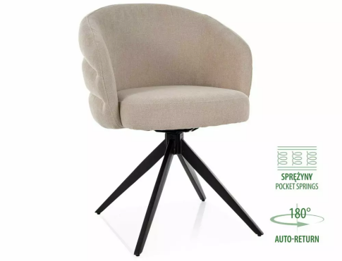 Стул SIGNAL ORES t.251 светло-бежевый/черный, поворотный