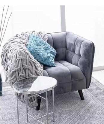 Кресло SIGNAL CASTELLO 1 Velvet Bluvel 14 серый/венге