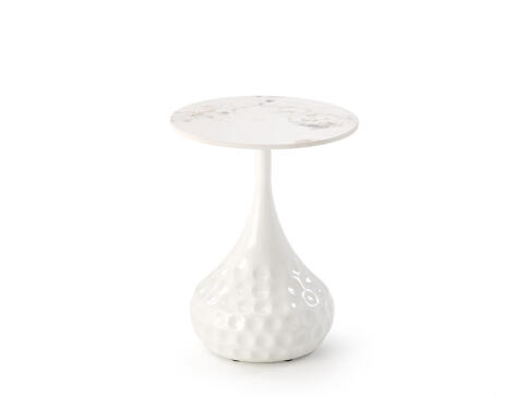 Стол журнальный HALMAR VERDE белый мрамор/белый