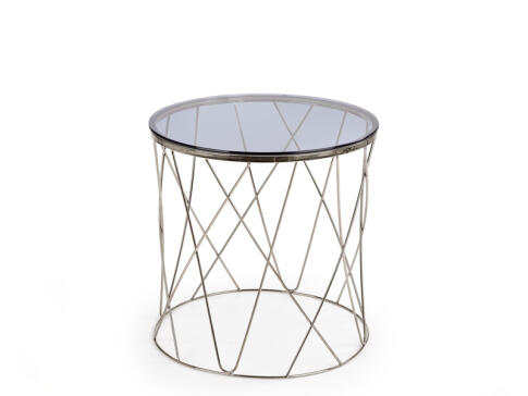 Стол журнальный HALMAR SELENA дымчатый/хром, 55/55