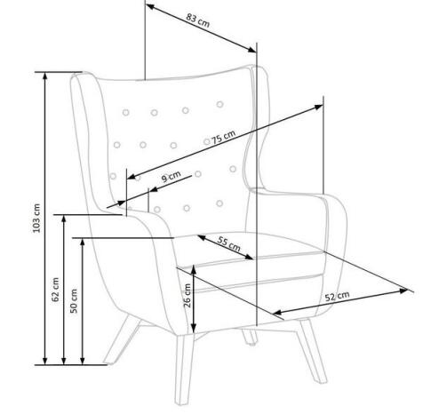 Кресло HALMAR MARVEL темно-зеленый/черный