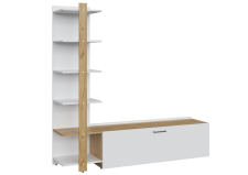 Тумба МК Стиль TECHNO TV-001 дуб крафт золотой/белый