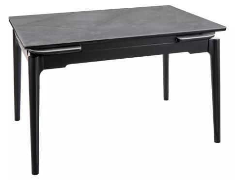 Стол обеденный SIGNAL SENTO серый лак/черный 120-180/80