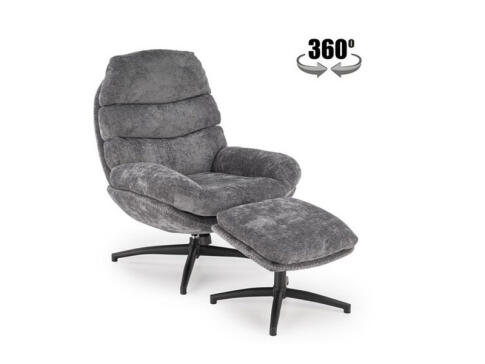 Кресло HALMAR DARIO серый/черный