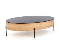 Стол журнальный HALMAR ZENGA черный/дуб золотой, 120/60/37