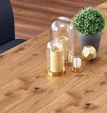 Стол обеденный HALMAR PEREZ дуб светлый/черный 160-250/90