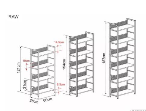 Стеллаж SIGNAL RAW R4 черный 121/60