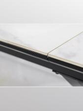 Стол обеденный SIGNAL LOGAN Ceramic белый/черный мат 160-200/90