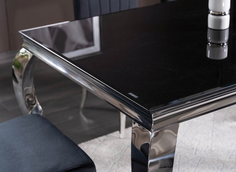 Стол обеденный SIGNAL PRINCE черный/хром 180/90