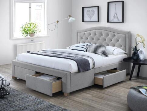 Кровать SIGNAL ELECTRA tap. 76 серый/дуб, 180/200