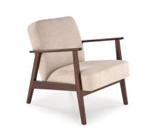 Кресло HALMAR MILANO 1S tap. Castel 15 бежевый/орех