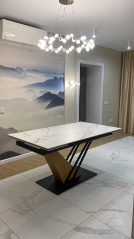 Стол обеденный SIGNAL GENESIS белый/дуб 160-220/90