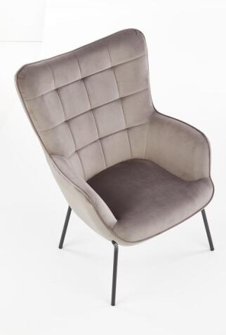 Кресло HALMAR CASTEL серый/черный