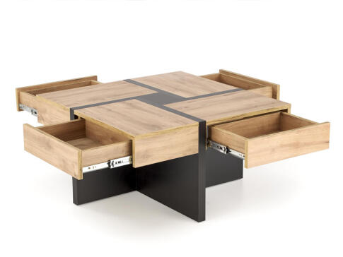 Стол журнальный HALMAR SEVILLA S дуб крафт/черный