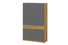 Шкаф NN Мебель (МС Авиньон К) Дуб Крафт Золотой/Графит серый, трехстворчатый