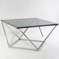 Стол журнальный SIGNAL SILVER A дымчатый/хром, 80/80/45
