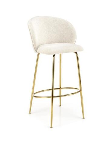Стул барный HALMAR H116 кремовый/золотой