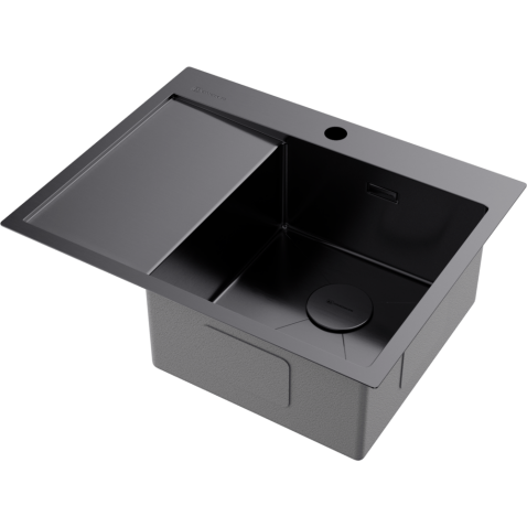 Кухонная мойка из нержавейки Omoikiri Akisame 65-GM-R вороненая сталь