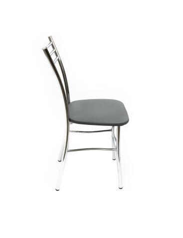 Стул ВВР Трио серый/хром, экокожа