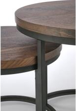 Комплект HALMAR OREO (2 стола журнальных) ореховый/черный Комплект HALMAR OREO (2 стола журнальных) ореховый/черный