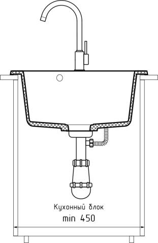 Кухонная мойка GRANFEST RONDO R-510 черный