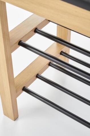 Полка для обуви HALMAR ST-11 черный/дуб натуральный, 81/31/48