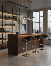 Стул барный HALMAR H100 орех/черный