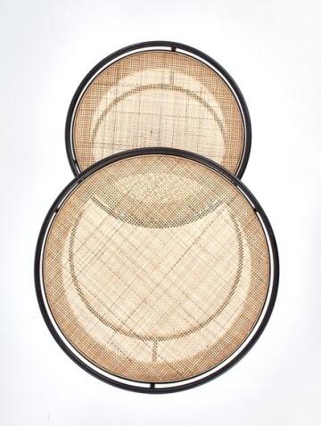 Комплект HALMAR MANADO (2 стола журнальных) натуральный/черный, 51/42 и 41/37