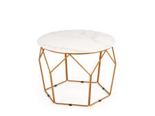 Стол журнальный HALMAR MADISON белый мрамор/золотой, 60/45