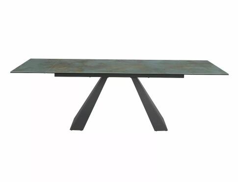 Стол обеденный SIGNAL SALVADORE Ceramic Ossido Verde бирюзовый/черный мат 160-240/90