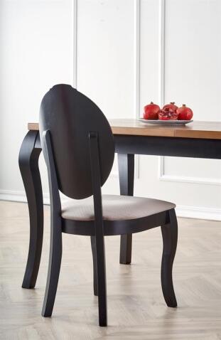 Стол обеденный HALMAR WINDSOR дуб темный/черный 160-240/90