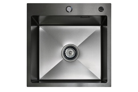 Кухонная мойка из нержавейки BLANTEK LS-5050HN Honeycomb Nano black (+ 500B40B)
