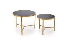 Комплект HALMAR FATIMA (2 стола журнальных) черный мрамор/золотой
