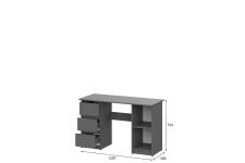 Стол письменный NN Мебель (МС Денвер К) Графит серый 1,2 м