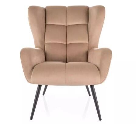 Кресло SIGNAL LOUIS Velvet 28 бежевый/черный
