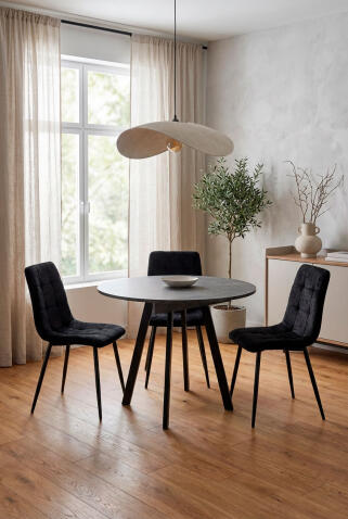 Стол ВВР Элип Камень темный/черный профиль, ЛДСП