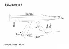 Стол обеденный SIGNAL SALVADORE Ceramic Diamond Cream кремовый/черный мат 160-240/90