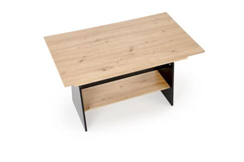 Стол-трансформер HALMAR ERIKA дуб артизан/черный 120-160/70