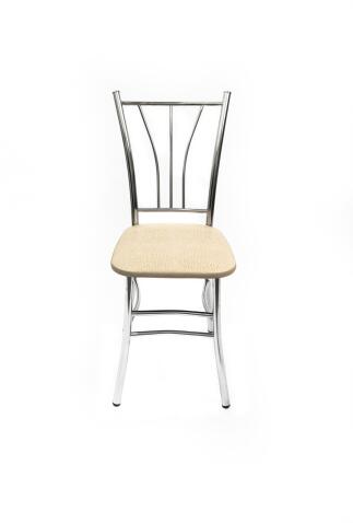 Стул ВВР Трилогия бежевый крокодил/хром, экокожа