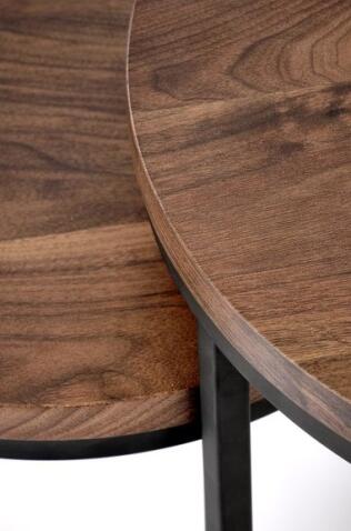 Комплект HALMAR OREO (2 стола журнальных) ореховый/черный