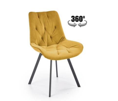 Стул HALMAR K519 горчичный/черный, поворотный