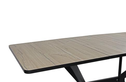 Стол ВВР Миллер дуб кера/черный №7, Пластик 120-160/80