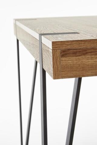 Стол компьютерный HALMAR B39 орех медовый/черный