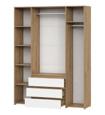 Шкаф NN Мебель (МС Некст К) Дуб Золотой/Белый, комбинированный четырехстворчатый