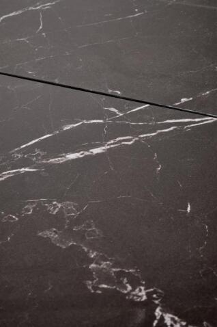 Стол обеденный HALMAR VOLANT 140 черный мрамор/дуб золотой 140-180/90