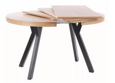 Стол обеденный SIGNAL DOMINGO дуб натуральный/черный 100-250/100