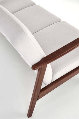 Диван HALMAR MILANO 3S tap. Castel 04 светло-бежевый/орех